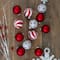 12ct. 1.75" 2-Finish Red & White Glass Ball Ornaments